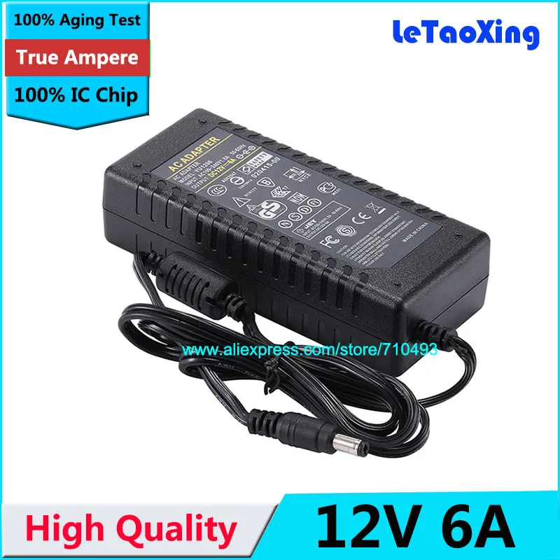 AC DC 12V 6A Light Transformers Adapter Converter, 72W 12V 6A Switching Power Supply for 5050 3528 SMD LED Strip light
AC DC 12V 6A Light Transformers Adapter Converter, 72W 12V 6A Switching Power Supply for 5050 3528 SMD LED Strip light