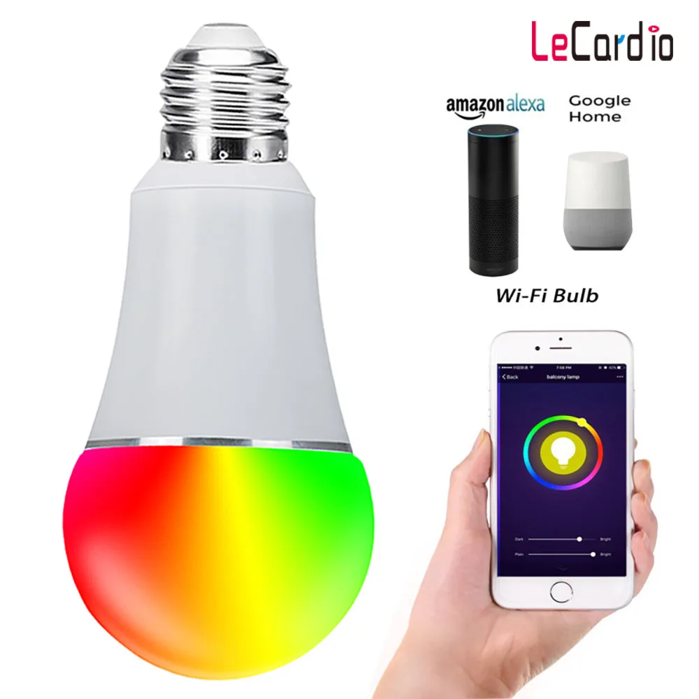 E27 Wifi Smart Led Bulb 7W 85-265V Magic Lamp Wireless Wifi Remote Control, Compatible with Alexa Google Home Assistant Dimmable
E27 Wifi Smart Led Bulb 7W 85-265V Magic Lamp Wireless Wifi Remote Control, Compatible with Alexa Google Home Assistant Dimmable