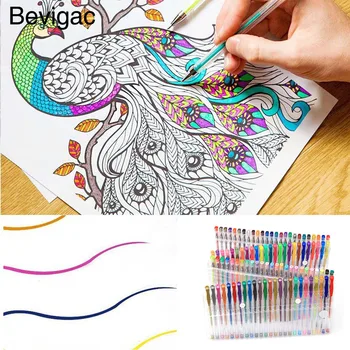 Behogar 100pcs Multicolor Glitter Gel Pens for Children Adult Coloring Drawing Books Doodling Scrapbook Crafts Arts Markers Set
Behogar 100pcs Multicolor Glitter Gel Pens for Children Adult Coloring Drawing Books Doodling Scrapbook Crafts Arts Markers Set