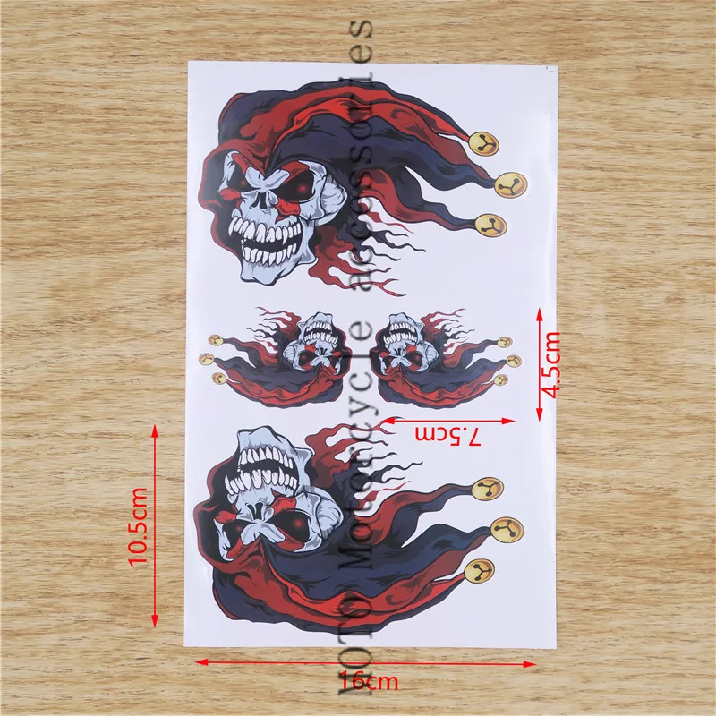 New Style SKULL Head fuel tank Decals Stickers for honda yamaha suzuki Universal Bike Car decals Good quality
New Style SKULL Head fuel tank Decals Stickers for honda yamaha suzuki Universal Bike Car decals Good quality