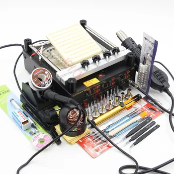 Gordak 863 3 in 1 Digita Hot Air Heat Gun BGA Rework Solder Station Electric Soldering iron IR Infrared Preheating Station
Gordak 863 3 in 1 Digita Hot Air Heat Gun BGA Rework Solder Station Electric Soldering iron IR Infrared Preheating Station