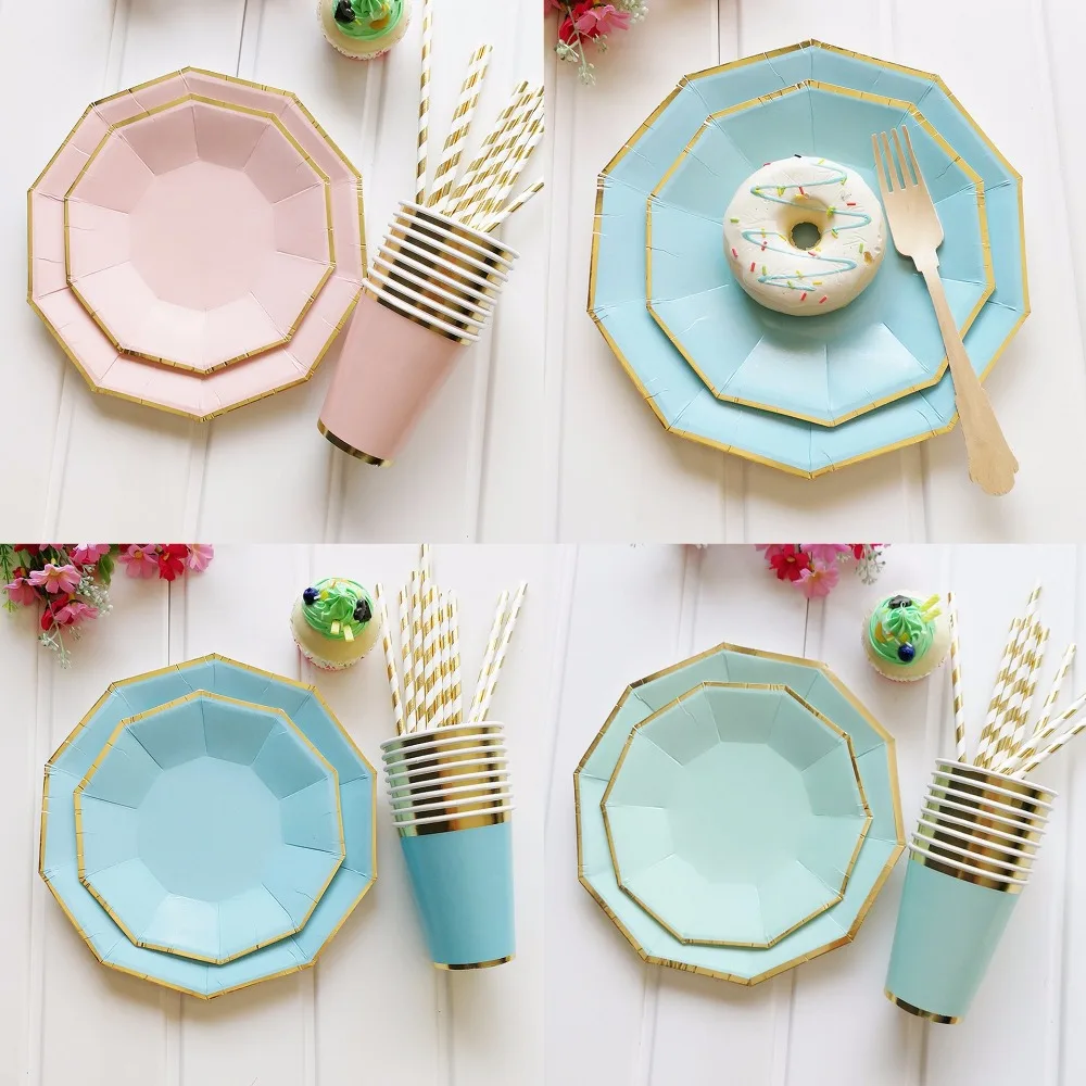 49pcs/lot Pure Color Bronzing Birthday Party Supplies Disposable Tableware Set Paper Cup Tray Plates Baby Shower Wedding Decor
49pcs/lot Pure Color Bronzing Birthday Party Supplies Disposable Tableware Set Paper Cup Tray Plates Baby Shower Wedding Decor