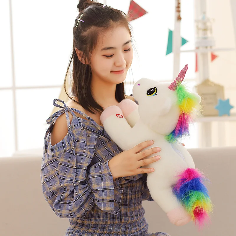 50cm LED Unicorn Plush Toys Light Up Stuffed Animals Cute Rainbow Horse Toy Soft Doll Kids Birthday Gifts | Игрушки и хобби