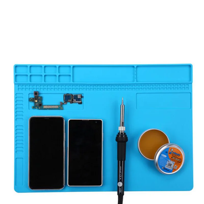 Heat-resistant BGA Soldering Station Soldering Pad Silicone Heat Gun Insulation Pad Repair Tools Maintenance Platform Desk Mat
Heat-resistant BGA Soldering Station Soldering Pad Silicone Heat Gun Insulation Pad Repair Tools Maintenance Platform Desk Mat