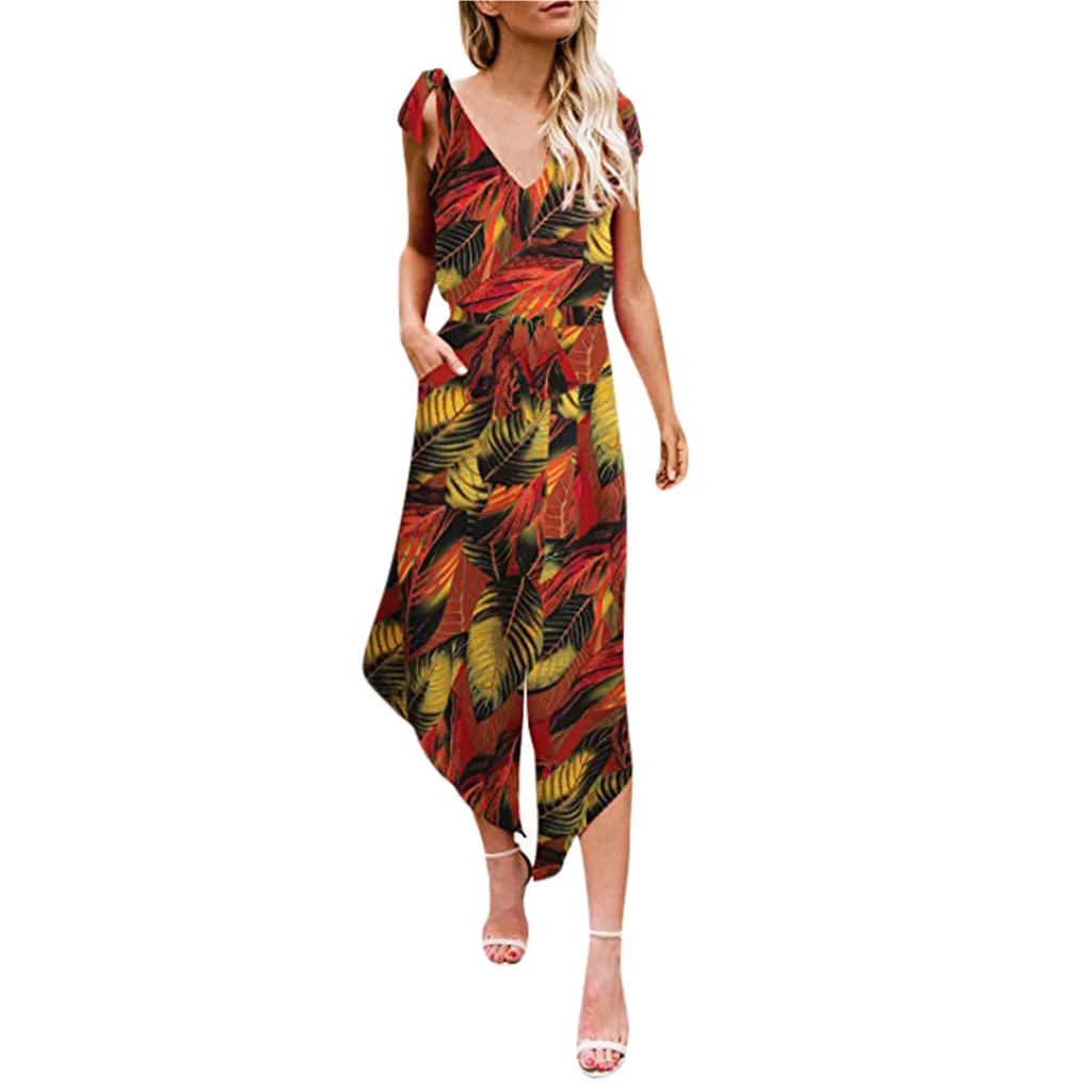 ONTO-MATO Mujer 2019 Women‘s Jumpsuits 2019 Sleeveless Printed Shoulder Bandage Waistband V-Neck Jumpsuit with Belt mono mujer
ONTO-MATO Mujer 2019 Women‘s Jumpsuits 2019 Sleeveless Printed Shoulder Bandage Waistband V-Neck Jumpsuit with Belt mono mujer