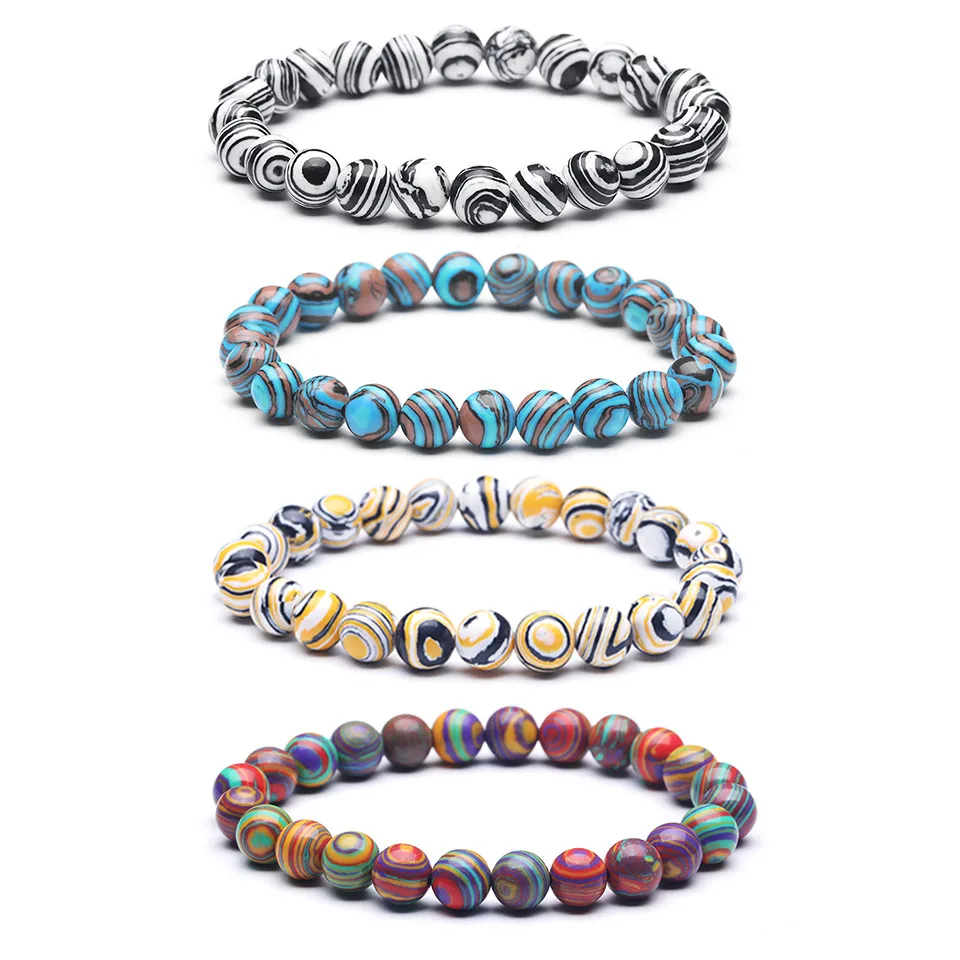 High quality Natural stone Men's bracelets Charm Lucky Colorful oil painting Elastic Bracelets for women & men Hot sell 2019
High quality Natural stone Men's bracelets Charm Lucky Colorful oil painting Elastic Bracelets for women & men Hot sell 2019