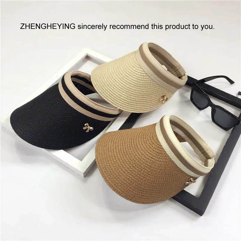 2018 Women Casual Visor Caps Summer Sun Empty Top Hat Solid Straw Sun Hats Unisex Sombrero Cap Wide Brim Female Beach Hat
2018 Women Casual Visor Caps Summer Sun Empty Top Hat Solid Straw Sun Hats Unisex Sombrero Cap Wide Brim Female Beach Hat