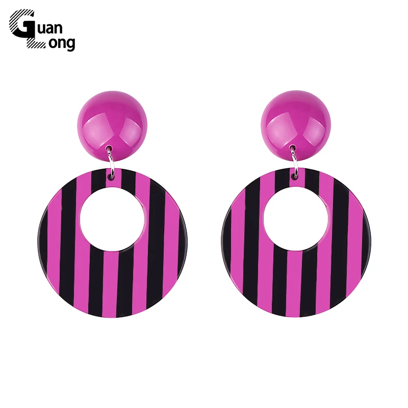 GuanLong Wholesale Fashion Big Stripe Resin Round Circle Earrings Jewelry For Dropshipping 5 Colors
GuanLong Wholesale Fashion Big Stripe Resin Round Circle Earrings Jewelry For Dropshipping 5 Colors