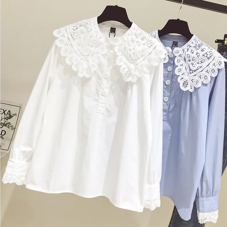 Mr.nut Lace Doll Collar Long Sleeve Shirt 2019 Spring New Han Fan Loose Casual Shirt Women Chiffon Shirt
Mr.nut Lace Doll Collar Long Sleeve Shirt 2019 Spring New Han Fan Loose Casual Shirt Women Chiffon Shirt
