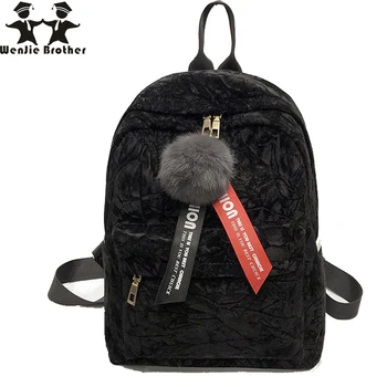 2018 Autumn and winter new gold velvet hair ball backpack women trend color collision small backpack pu leather backpack
2018 Autumn and winter new gold velvet hair ball backpack women trend color collision small backpack pu leather backpack