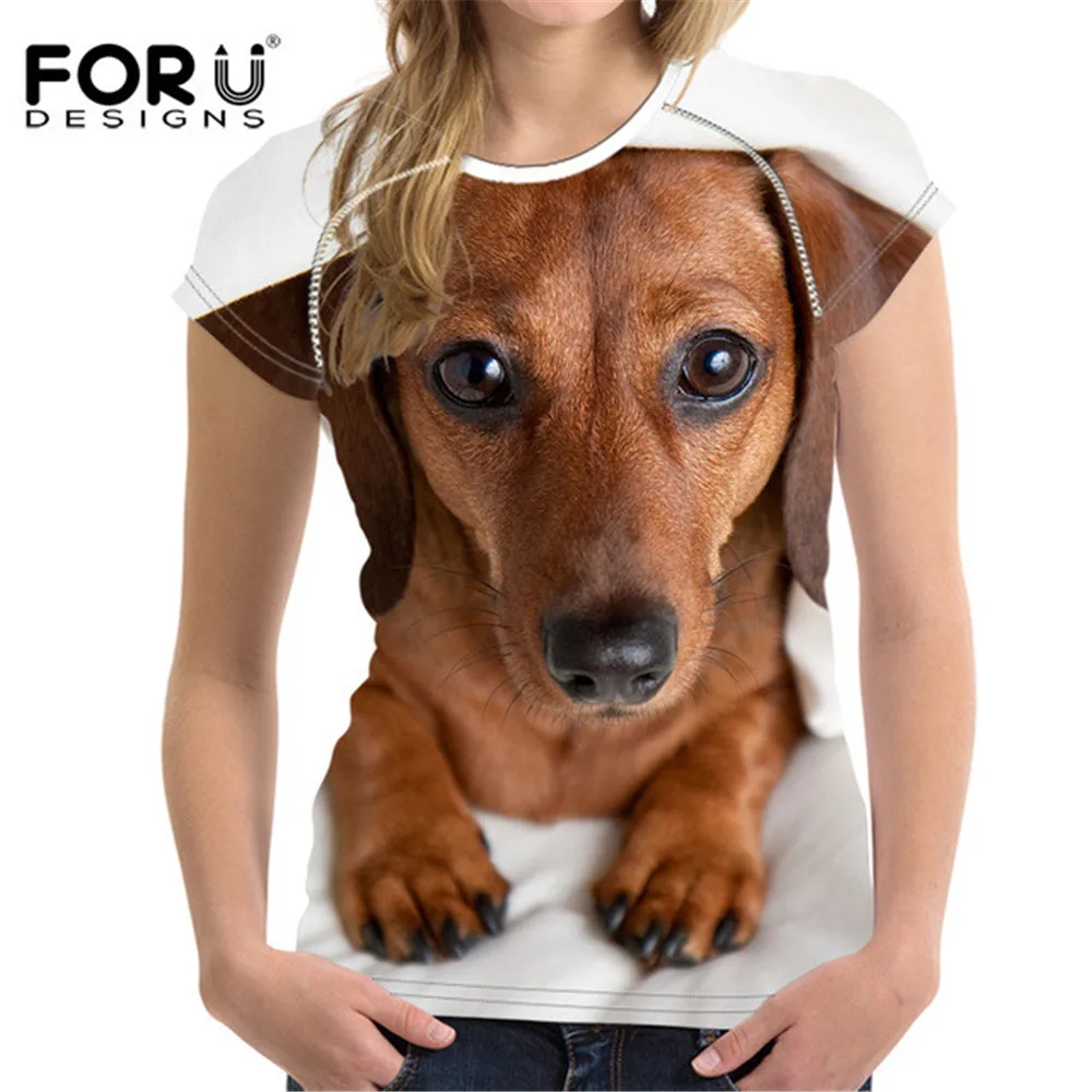 FORUDESIGNS Animal Dachshund Dog Print Women T-shirt Casual Woman Summer Short T Shirt For Girls Feminine Casual Slim Shirts
FORUDESIGNS Animal Dachshund Dog Print Women T-shirt Casual Woman Summer Short T Shirt For Girls Feminine Casual Slim Shirts