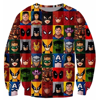 Super Hero Head Collections Colorful 3D Print Sweatshirts Men/Women Casual Long Sleeve Crewneck Pullover Outerwear Boys Clothes
Super Hero Head Collections Colorful 3D Print Sweatshirts Men/Women Casual Long Sleeve Crewneck Pullover Outerwear Boys Clothes