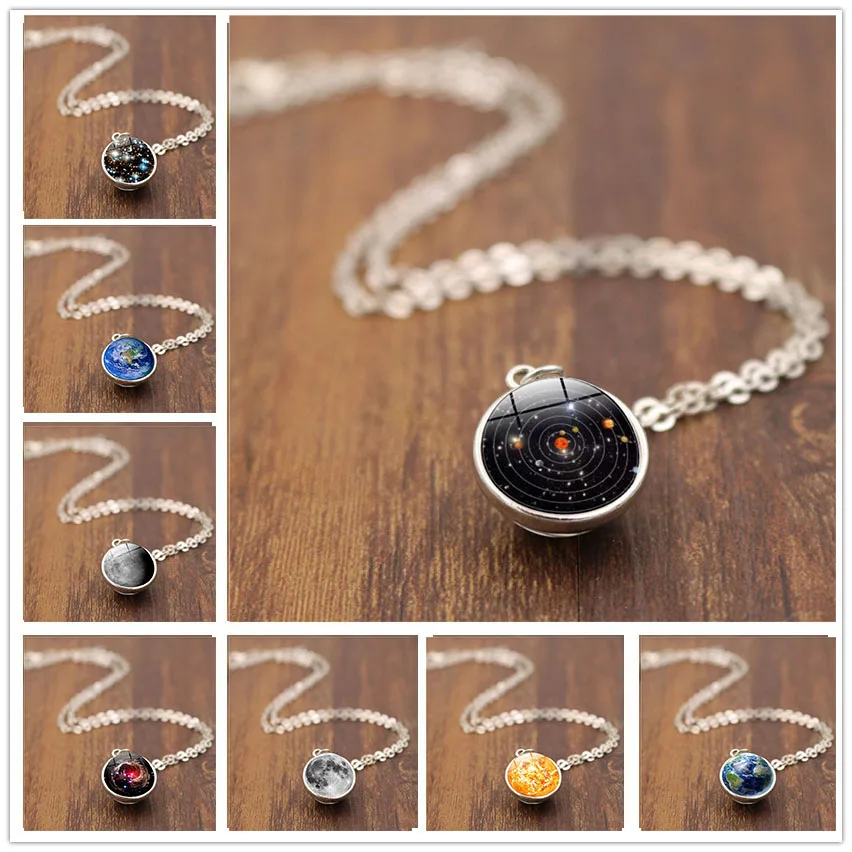 New accessories Double-sided glass ball Solar system Galaxy Star pendant necklace Retro sweater chain hot sale
New accessories Double-sided glass ball Solar system Galaxy Star pendant necklace Retro sweater chain hot sale