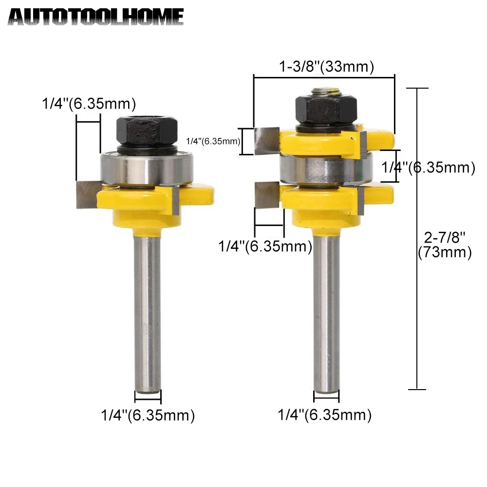 Tongue and Groove Router Bit Set with 1/4 Inches Shank Wood Milling Saw Cutter for Woodworking Edge Treatment & Grooving Bits
Tongue and Groove Router Bit Set with 1/4 Inches Shank Wood Milling Saw Cutter for Woodworking Edge Treatment & Grooving Bits