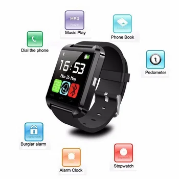 Bluetooth Smart Watch U8 Smartwatch for iPhone IOS Android Smart Phone Sync Call SMS Monitor Anti-Lost Tracker Touch Screen
Bluetooth Smart Watch U8 Smartwatch for iPhone IOS Android Smart Phone Sync Call SMS Monitor Anti-Lost Tracker Touch Screen