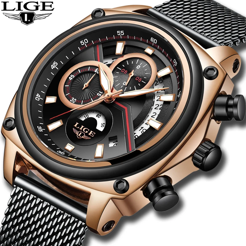 LIGE men's watch top brand business luxury leisure net with clock male sports watch men's military waterproof quartz watch+Box
LIGE men's watch top brand business luxury leisure net with clock male sports watch men's military waterproof quartz watch+Box