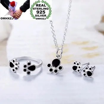 OMHXZJ Wholesale Personality Fashion OL Woman Black Cat Claw 925 Sterling Silver Stud Earrings+Ring+Necklace Jewelry Set SE17
OMHXZJ Wholesale Personality Fashion OL Woman Black Cat Claw 925 Sterling Silver Stud Earrings+Ring+Necklace Jewelry Set SE17