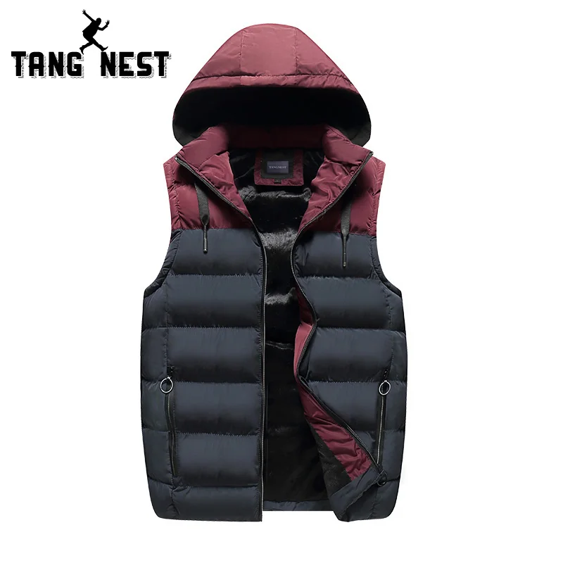 TANGNEST Men Hooded Vest 2018 Autumn Winter Warm Stitching Style Vest Men Hat Detachable Thick Vest Coat Six Colors MWB313
TANGNEST Men Hooded Vest 2018 Autumn Winter Warm Stitching Style Vest Men Hat Detachable Thick Vest Coat Six Colors MWB313