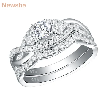Newshe Solid 925 Sterling Silver Classic Wedding rings For Women Round Cut AAA CZ Engagement Ring Set YR28003
Newshe Solid 925 Sterling Silver Classic Wedding rings For Women Round Cut AAA CZ Engagement Ring Set YR28003