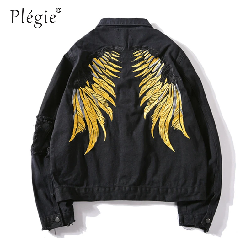 Plegie 2018 Hipster Men Wing Embroidery Denim Jackets Retro Streetwear Harajuku Ripped Slim fit Hip Hip Denim Jeans Jacket
Plegie 2018 Hipster Men Wing Embroidery Denim Jackets Retro Streetwear Harajuku Ripped Slim fit Hip Hip Denim Jeans Jacket
