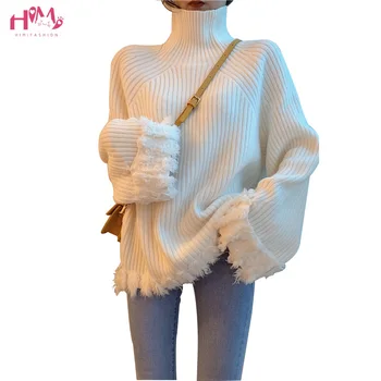 Women Turtleneck Sweaters Autumn Winter Knitted Thick Warm Female Sweater Fashions Long Sleeve High Collar Oversized Pullovers
Women Turtleneck Sweaters Autumn Winter Knitted Thick Warm Female Sweater Fashions Long Sleeve High Collar Oversized Pullovers