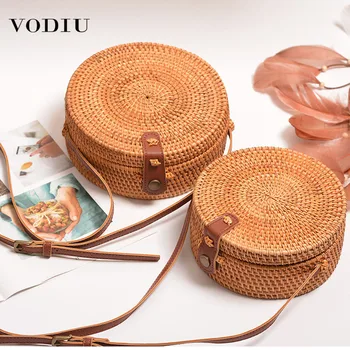 Women Shoulder Bag Rattan Hot Sele Mini Diagonal Plain Round Retro Literary Handwoven Leather Buckle Beach Crossbody Bags Female
Women Shoulder Bag Rattan Hot Sele Mini Diagonal Plain Round Retro Literary Handwoven Leather Buckle Beach Crossbody Bags Female