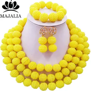 Majalia Fashion Nigerian Wedding African Pearl Jewelry Set Yellow Crystal Plastic Pearl Necklace Bride Jewelry Sets 3LM002
Majalia Fashion Nigerian Wedding African Pearl Jewelry Set Yellow Crystal Plastic Pearl Necklace Bride Jewelry Sets 3LM002