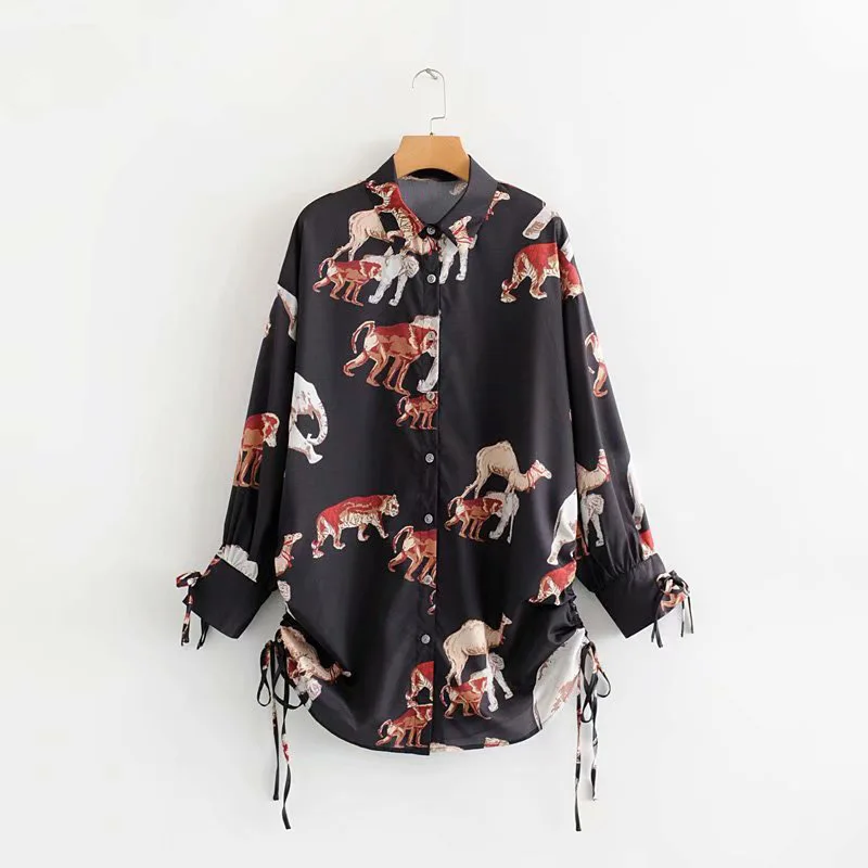 Blusas Mujer De Moda 2019 Autumn New Lapel Animal Print Drawstring Long Sleeve Shirt Women Blouse Women Blusa
Blusas Mujer De Moda 2019 Autumn New Lapel Animal Print Drawstring Long Sleeve Shirt Women Blouse Women Blusa