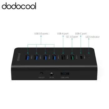 7 Port Hub with 4 Data Transfer USB 3.0 Ports 3 Quick Charge 3.0 Charging Ports 60W Power Adapter USB HUB for MacBook Air Pro 4
7 Port Hub with 4 Data Transfer USB 3.0 Ports 3 Quick Charge 3.0 Charging Ports 60W Power Adapter USB HUB for MacBook Air Pro 4