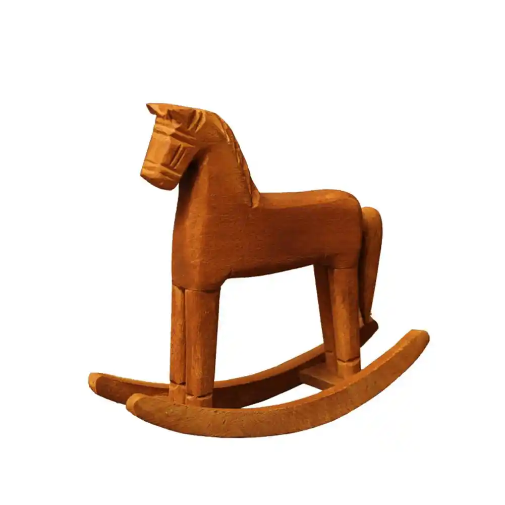 handcrafted wooden rocking horse
