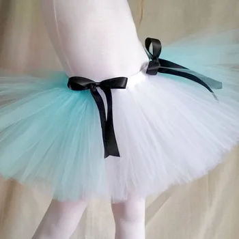 

Girls Alice Tutu Skirt Kids Turquoise/White Fluffy Tutu Costume Birthday Party Skirt Dance Ballet Tutus Halloween Princess Skirt