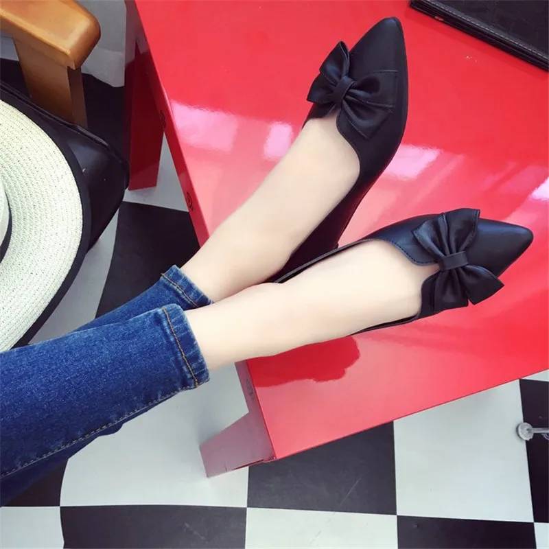 Women Casual Flats Shoes Pointed Toe Bow PU Slip-On Luxury Designers Korean Shoes
Women Casual Flats Shoes Pointed Toe Bow PU Slip-On Luxury Designers Korean Shoes