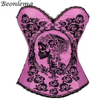 BEONLEMA Skull And Rose Gothic Print Pink Corsets Punk Goth Women Lace Bustiers Push Up Lingerie Top Sexy Underwear Clothing
BEONLEMA Skull And Rose Gothic Print Pink Corsets Punk Goth Women Lace Bustiers Push Up Lingerie Top Sexy Underwear Clothing