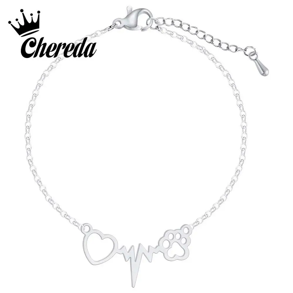 Chereda Boho Electrocardiogram Stainless Steel Bracelets for Women Heart Chain Link Lover Cat Claws Charm Jewelry
Chereda Boho Electrocardiogram Stainless Steel Bracelets for Women Heart Chain Link Lover Cat Claws Charm Jewelry