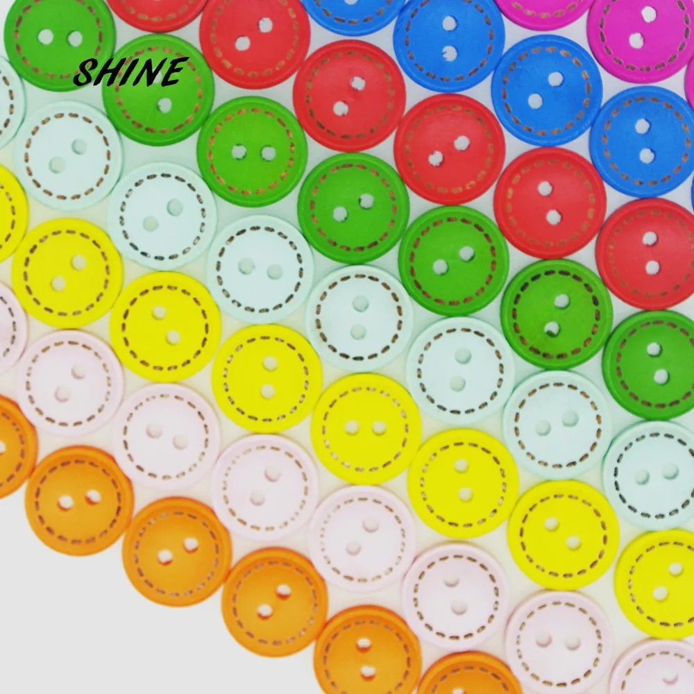 SHINE Brand 100Pcs/Lot Colorful Wooden Round Buttons 15mm Flatback DIY Craft And Scrapbooking Sewing Accessories W10033
SHINE Brand 100Pcs/Lot Colorful Wooden Round Buttons 15mm Flatback DIY Craft And Scrapbooking Sewing Accessories W10033