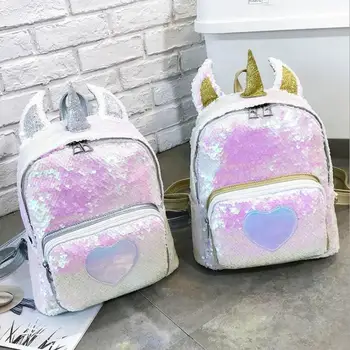 New Women Sequins Backpack Cute Unicorn Schoolbags For Teenage Student Girls Satchel Female mochila de couro Packpack School Bag
New Women Sequins Backpack Cute Unicorn Schoolbags For Teenage Student Girls Satchel Female mochila de couro Packpack School Bag