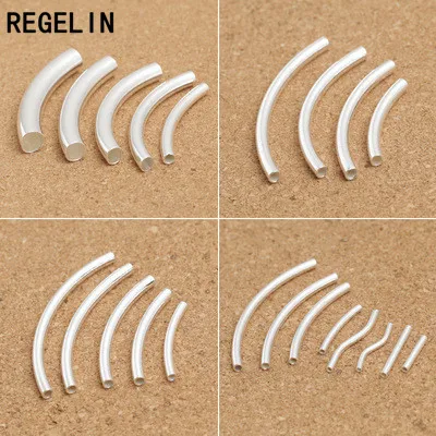 REGELIN DIY Straight Bent Tube 925 Silver Spacer Loose Beads For Necklace Bracelet Beads Charms Handmade Jewelry Making
REGELIN DIY Straight Bent Tube 925 Silver Spacer Loose Beads For Necklace Bracelet Beads Charms Handmade Jewelry Making