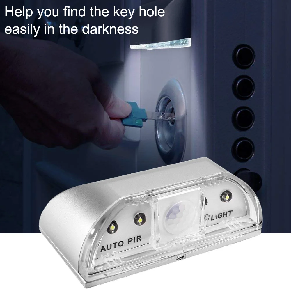 Lamp Night Light Auto PIR Induction Lamp Door Lock Intelligent Door Keyhole IR Motion Sensor Heat Detector 4 LED
Lamp Night Light Auto PIR Induction Lamp Door Lock Intelligent Door Keyhole IR Motion Sensor Heat Detector 4 LED