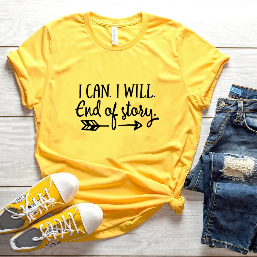 Women's Tshirt I can I Will End of Story Gray Tee summer cotton fashion grunge aesthetic tops slogan quote graphic Loose t shirt
Women's Tshirt I can I Will End of Story Gray Tee summer cotton fashion grunge aesthetic tops slogan quote graphic Loose t shirt
