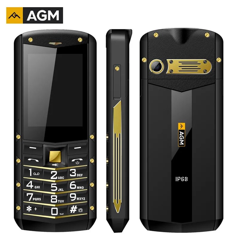 

AGM M2 2G Feature Phone IP68 Shockproof cep telefonu 2.4 Inch GSM 0.3MP Back Camera FM Waterproof Telefon Celular 2G 1970mAh