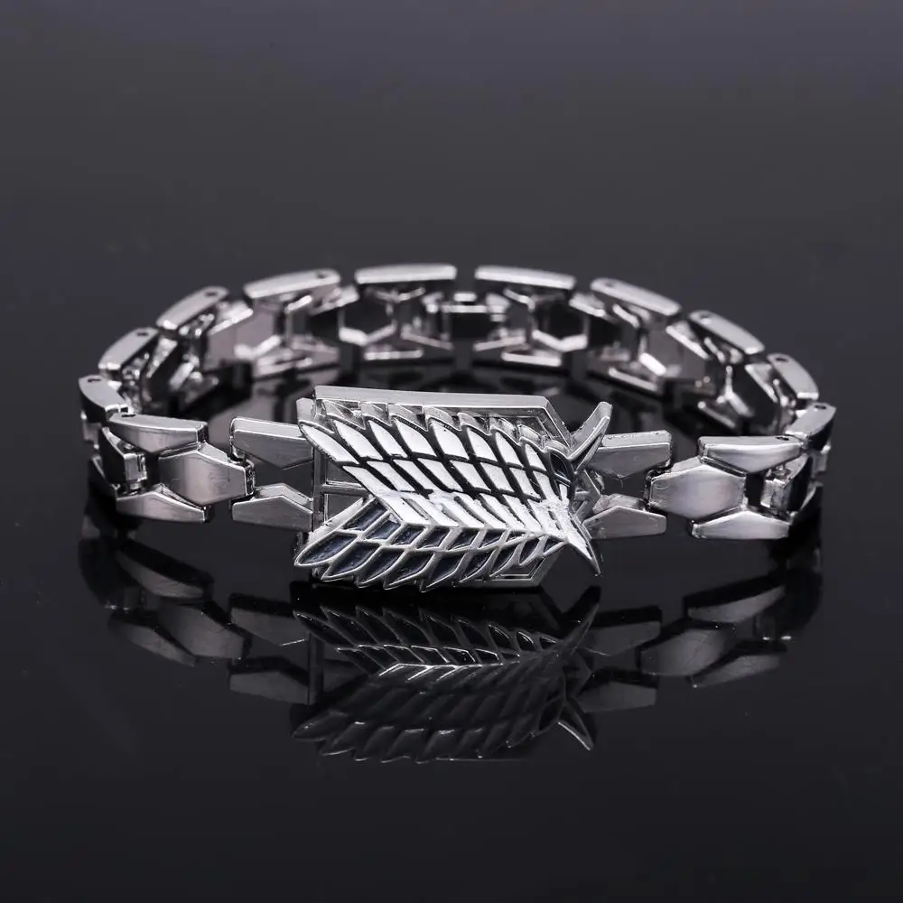 MOSU Hot Anime Silver Alloy Bracelets Attack on Titan Logo bracelet Cosplay Accessories Metal Bangle Drop-shipping
MOSU Hot Anime Silver Alloy Bracelets Attack on Titan Logo bracelet Cosplay Accessories Metal Bangle Drop-shipping
