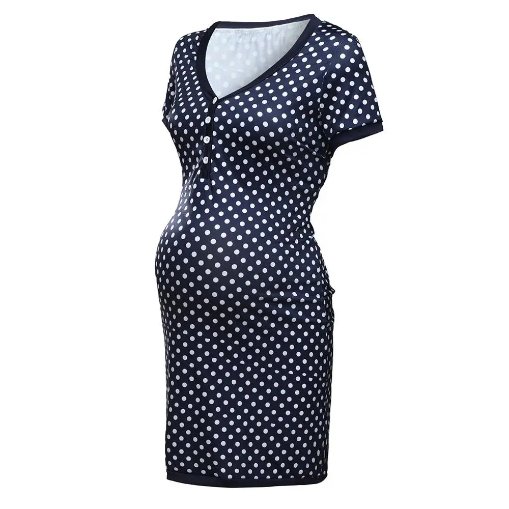 2019 Pregnant women short-sleeved polka dot print maternity dress Maternity Short Sleeve Point Print Sundress Pregnancy Dress
2019 Pregnant women short-sleeved polka dot print maternity dress Maternity Short Sleeve Point Print Sundress Pregnancy Dress