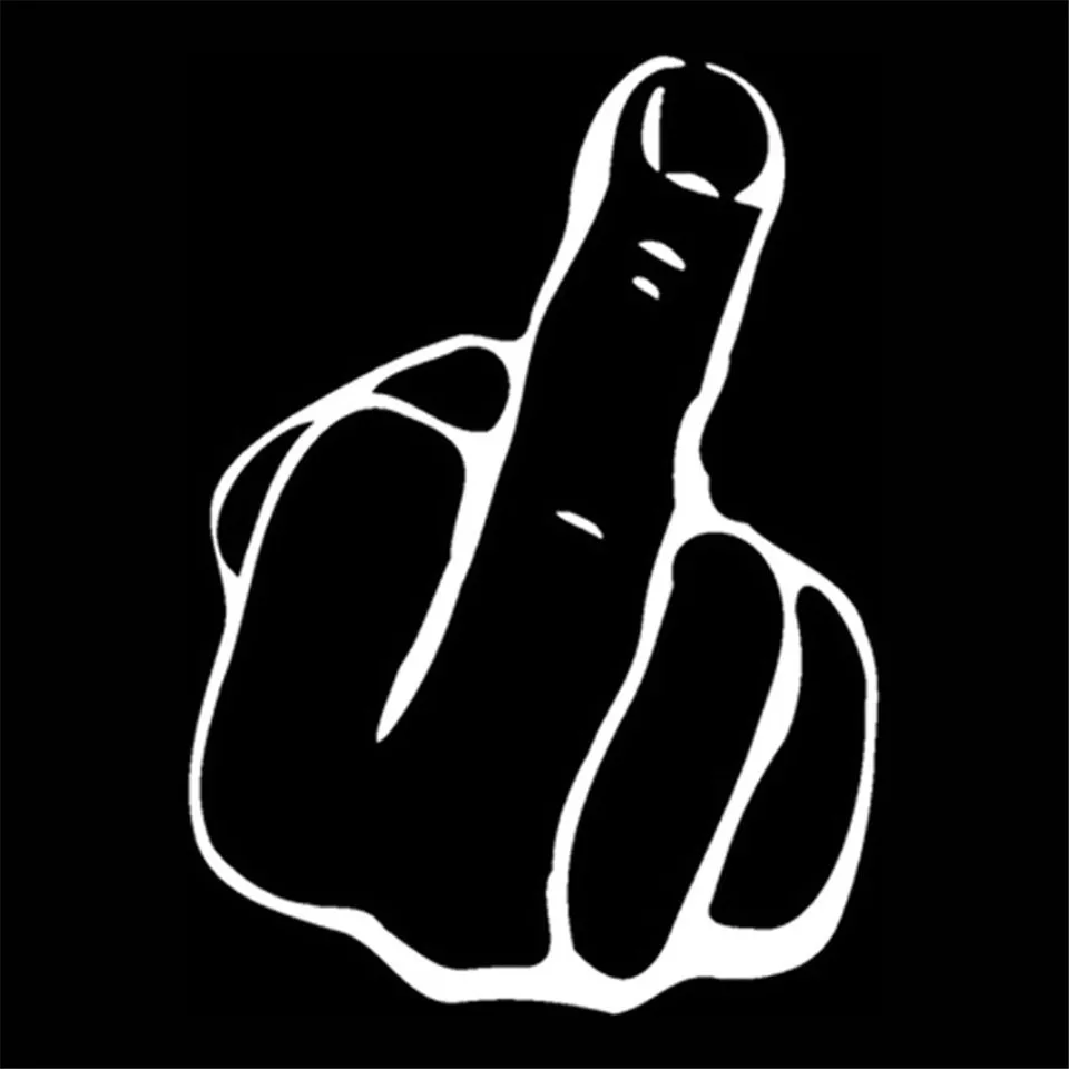 Cunymagos Middle Finger Cartoon Vinyl Car-Styling Car Sticker Car Body Window Wall Decal Vinyl reflective sticker Car Styling 18cm13cm (4)