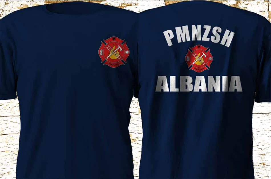 New Albania Pmnzsh Fire Department Firefighter Navy 2019 Men T Shirt Fashion Funny Clothing Short Sleeve Casual Tees | Мужская одежда