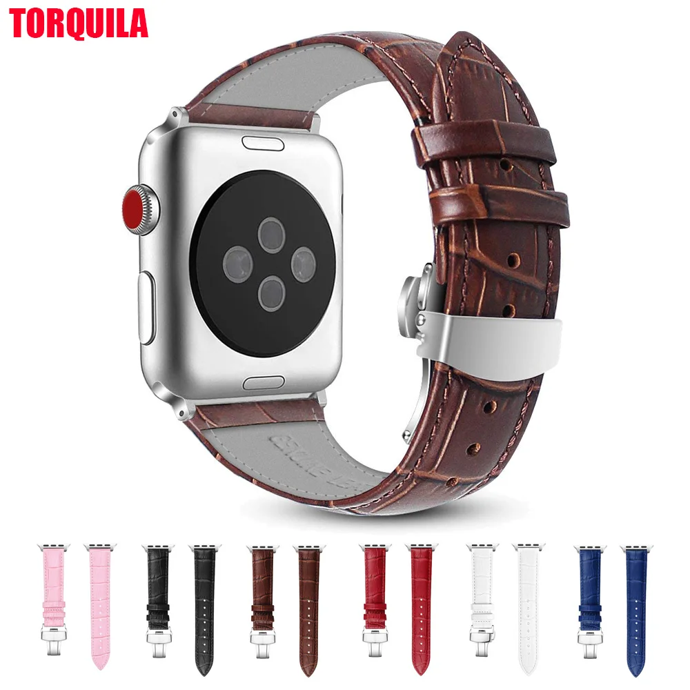 TORQUILA Leather Loop for Apple Watch Series 4/3/2/1 44mm/40mm Watch Strap Bands with Butterfly Buckle for iWatch 42mm/38mm
TORQUILA Leather Loop for Apple Watch Series 4/3/2/1 44mm/40mm Watch Strap Bands with Butterfly Buckle for iWatch 42mm/38mm
