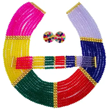 The latest! 18" Necklace Nigerian Bride Wedding African Beads Jewelry Sets Crystal Mutlicolor ABD568
The latest! 18" Necklace Nigerian Bride Wedding African Beads Jewelry Sets Crystal Mutlicolor ABD568