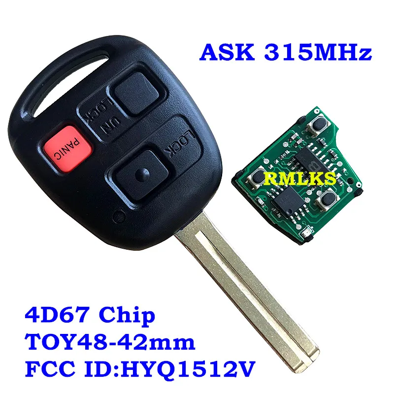 New 3 Buttons Remote Head key Fob For HYQ1512V 4D67/4D68/4C Chip 315Mhz For Lexus GX470 LX470 2003-2008
New 3 Buttons Remote Head key Fob For HYQ1512V 4D67/4D68/4C Chip 315Mhz For Lexus GX470 LX470 2003-2008