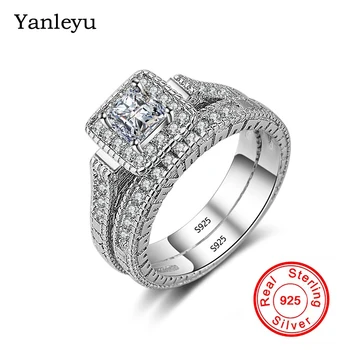Yanleyu Luxury 925 Sterling Silver Wedding Rings Set for Bridal Women AAA Zircon Engagement Ring Christmas Gift Jewelry PR171
Yanleyu Luxury 925 Sterling Silver Wedding Rings Set for Bridal Women AAA Zircon Engagement Ring Christmas Gift Jewelry PR171