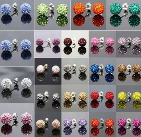 20pair/lot 10mm disco ball bead mixed white multicolor stainless steel Crystal Beads stud earrings silver plated y3433
20pair/lot 10mm disco ball bead mixed white multicolor stainless steel Crystal Beads stud earrings silver plated y3433