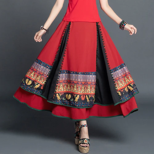2019 Spring Vintage Patchwork Ankle-length Jupe Longue Grande Taille Patchwork Tassel Print Faldas Largas Ethnic Skirt Floral
2019 Spring Vintage Patchwork Ankle-length Jupe Longue Grande Taille Patchwork Tassel Print Faldas Largas Ethnic Skirt Floral